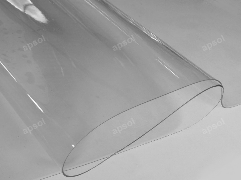 Feuille de pvc plastique cristal souple transparent 0.75 mm (75/100)